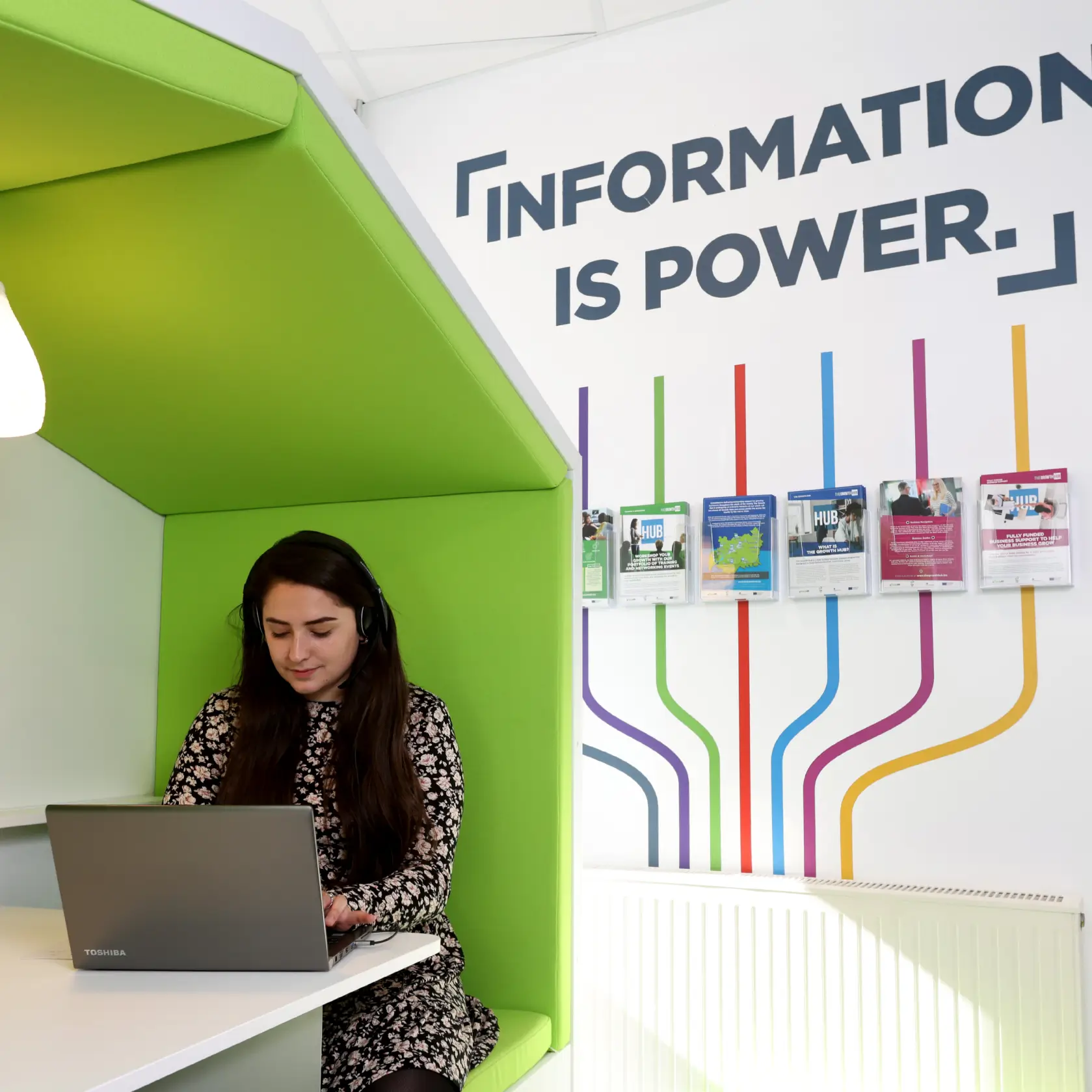 someone working in the hub space